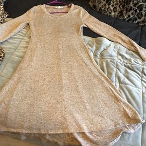 Grey sweater dress knee length